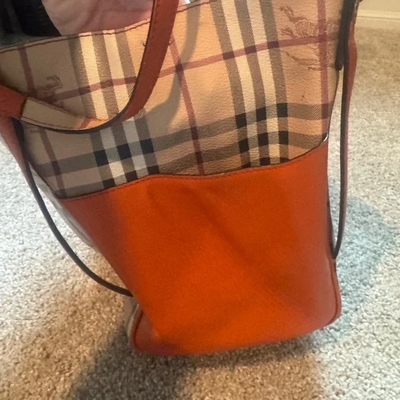 BURBERRY Multicolor PVC Leather Shoulder Bag Orange Tan - Picture 17 of 17